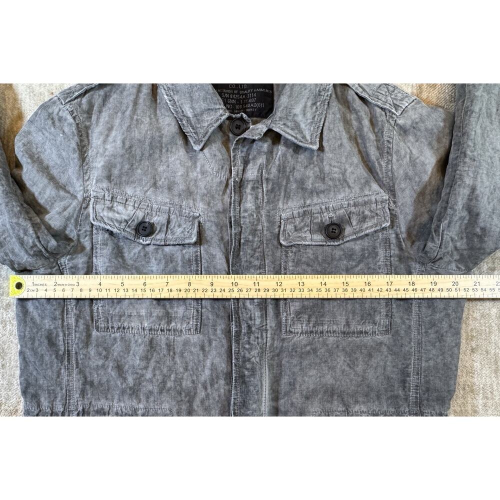 AllSaints Spitalfields Mens Gray Military Field Jacket Drawstring Waist size M - Picture 9 of 15